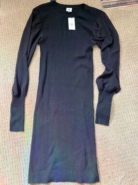 CAbi Black Duet Knit Dress large